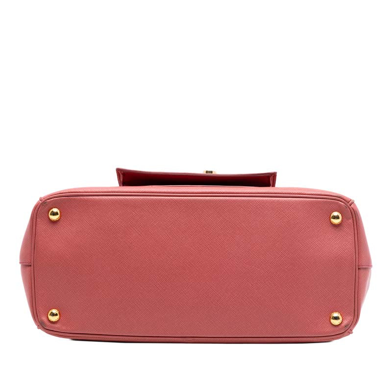 Saffiano Lux Galleria Double Zip Front Pocket Satchel
