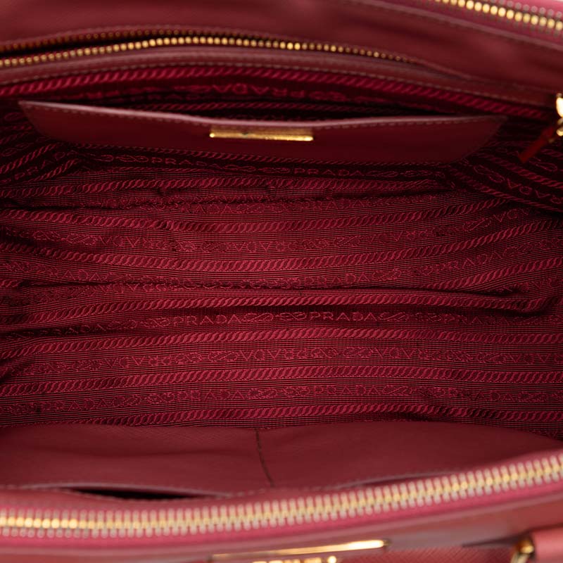 Saffiano Lux Galleria Double Zip Front Pocket Satchel
