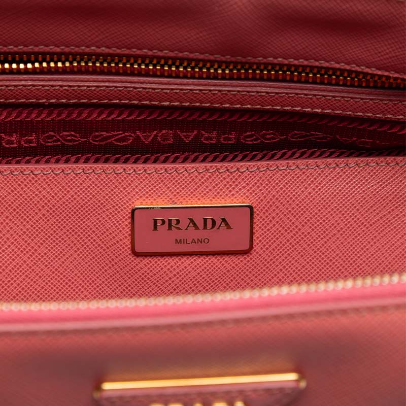 Saffiano Lux Galleria Double Zip Front Pocket Satchel