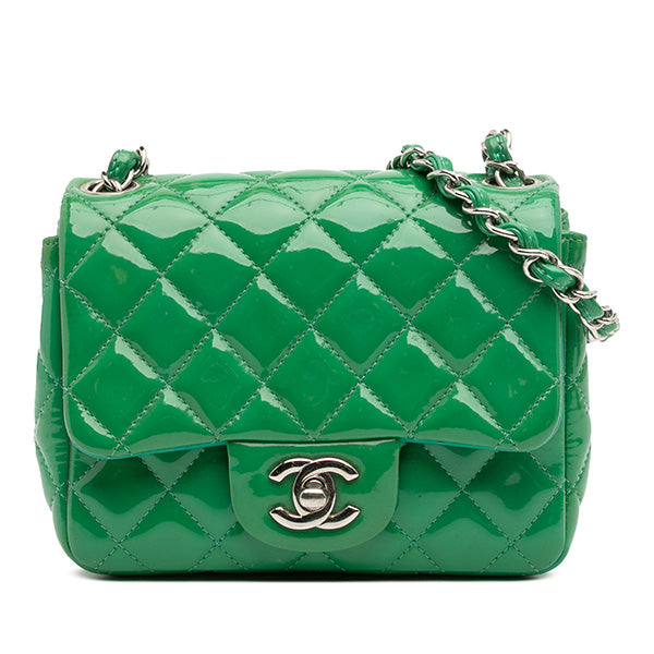 Mini Square Classic Patent Single Flap
