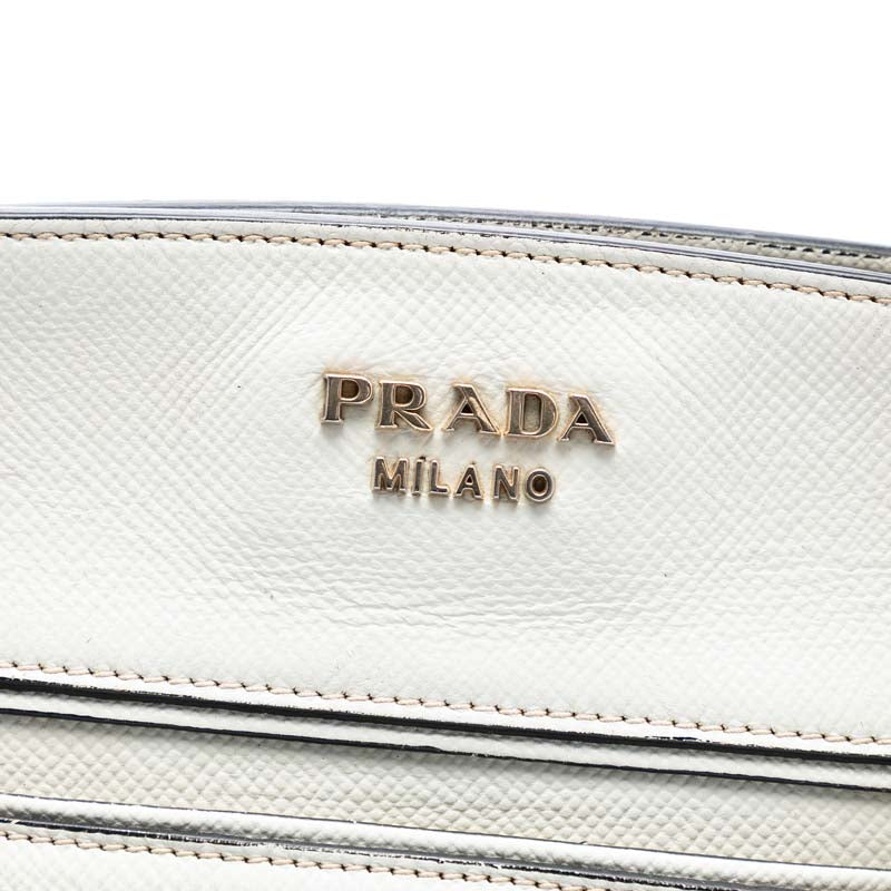Bicolor Saffiano Cuir Trimmed Canvas Satchel