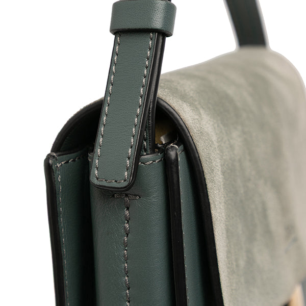 Small Suede and Calfskin Faye Crossbody