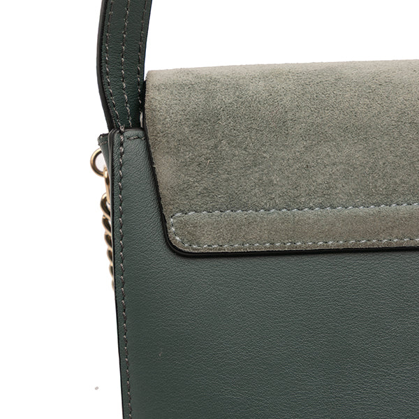 Small Suede and Calfskin Faye Crossbody