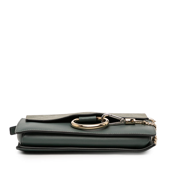 Small Suede and Calfskin Faye Crossbody