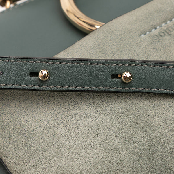 Small Suede and Calfskin Faye Crossbody