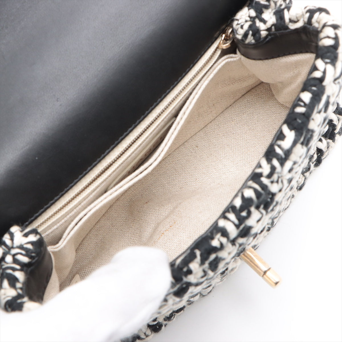 Tweed Quilted Mini Coco Handle Flap Bag