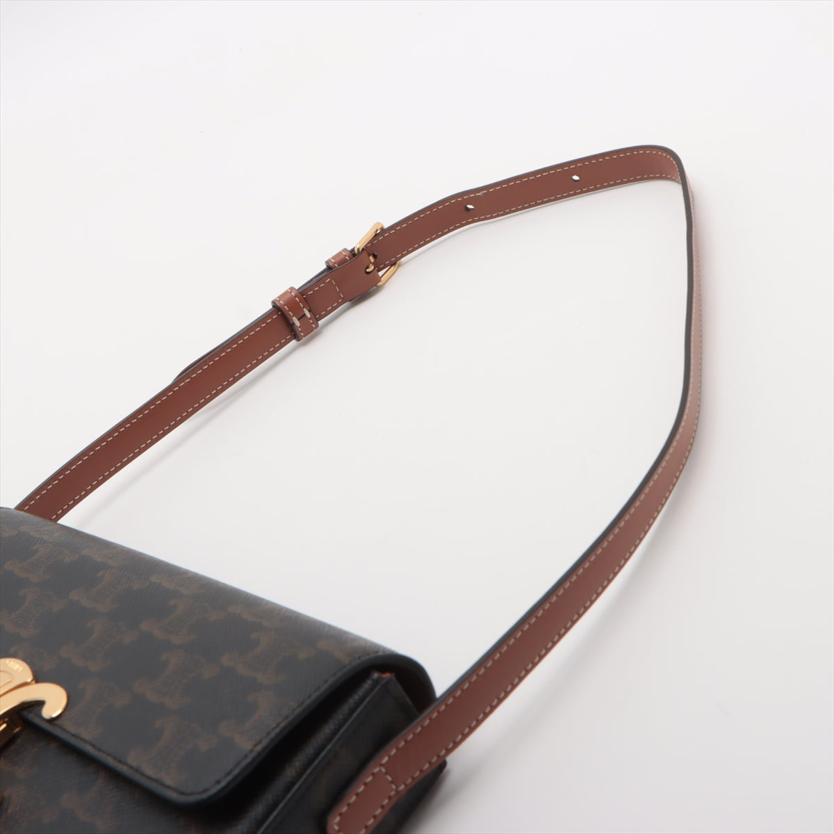 Canvas Triomphe Shoulder Bag Tan