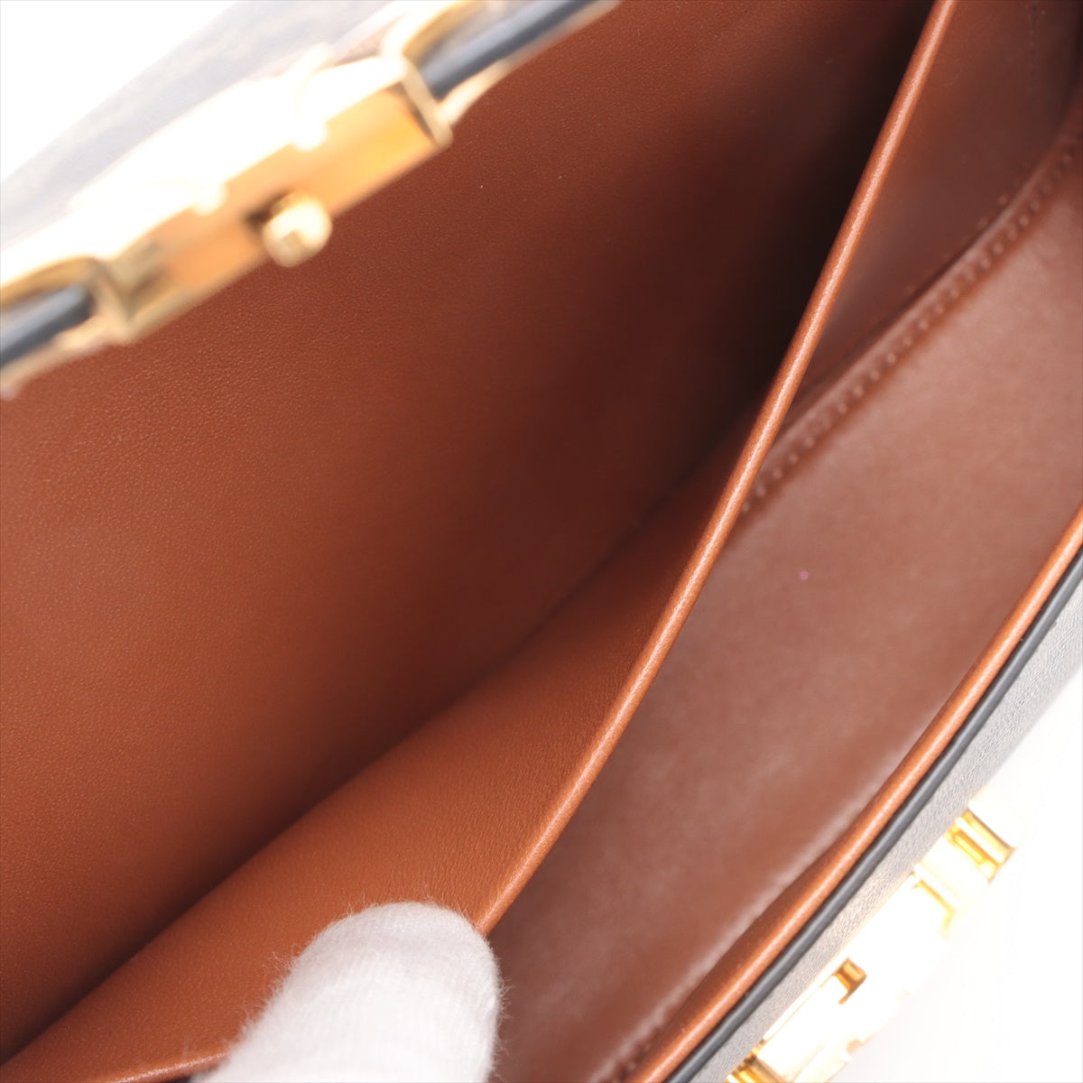 Canvas Triomphe Shoulder Bag Tan