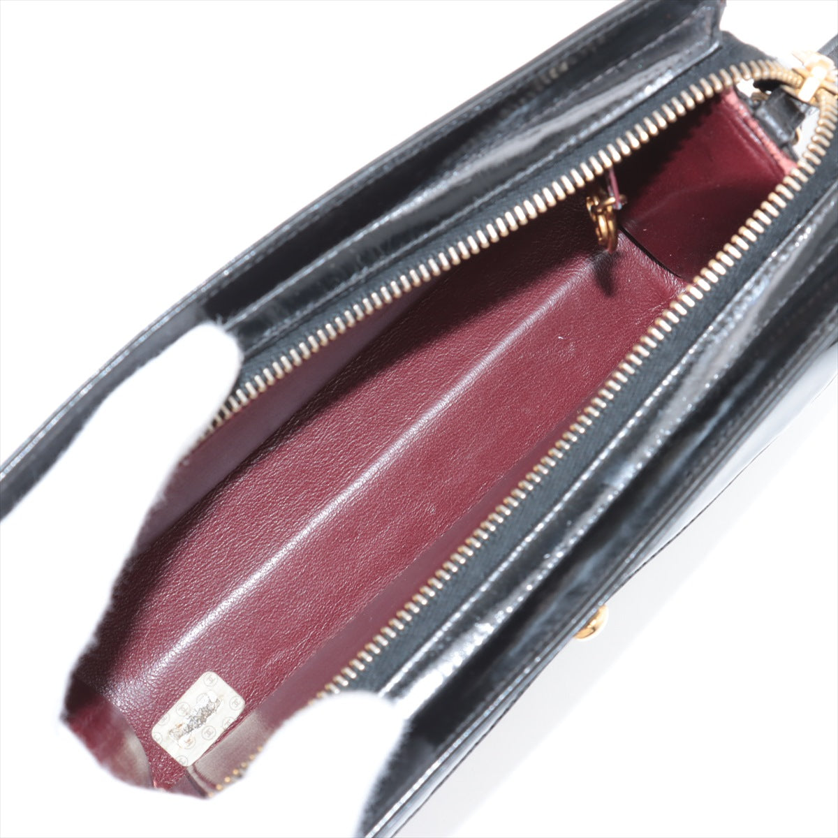 Turnlock Patent Leather Wristlet Clutch Bag