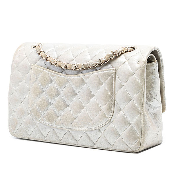 Medium Classic Iridescent Lambskin Double Flap