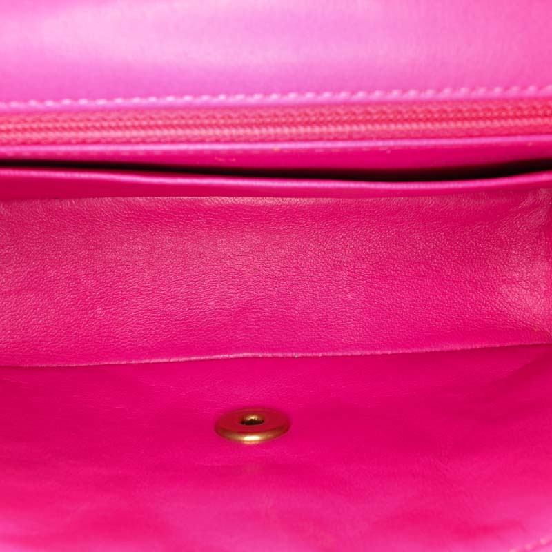 Mini Rectangular Classic Chevron Lambskin Single Flap