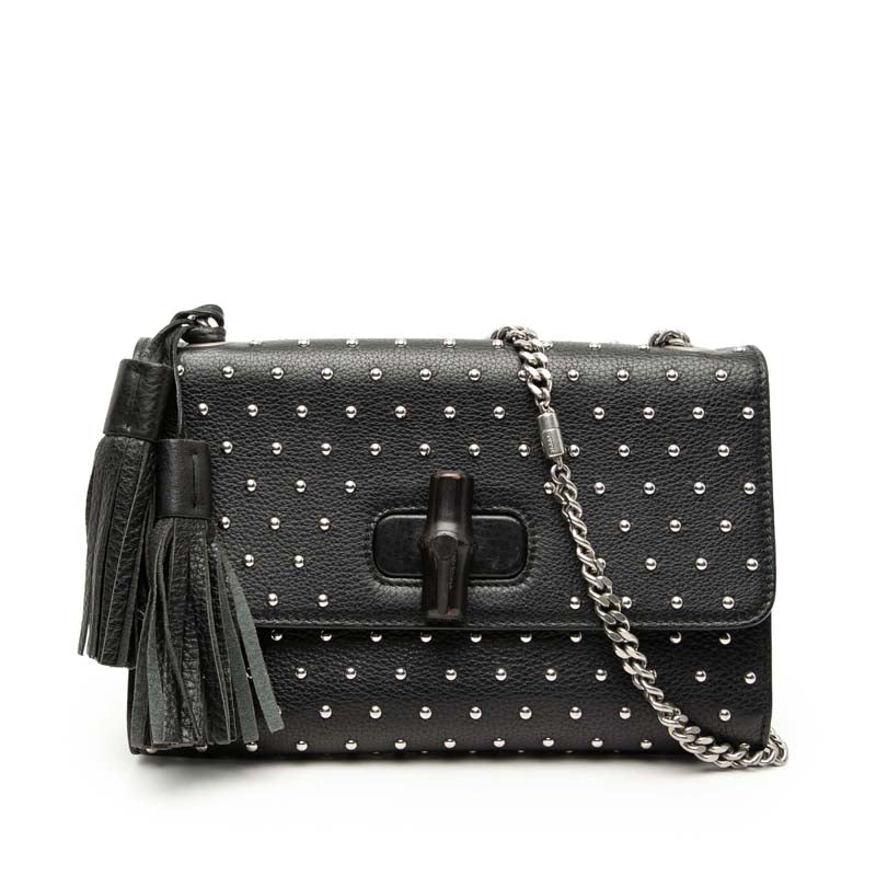 Medium Studded Leather Miss Bamboo Crossbody