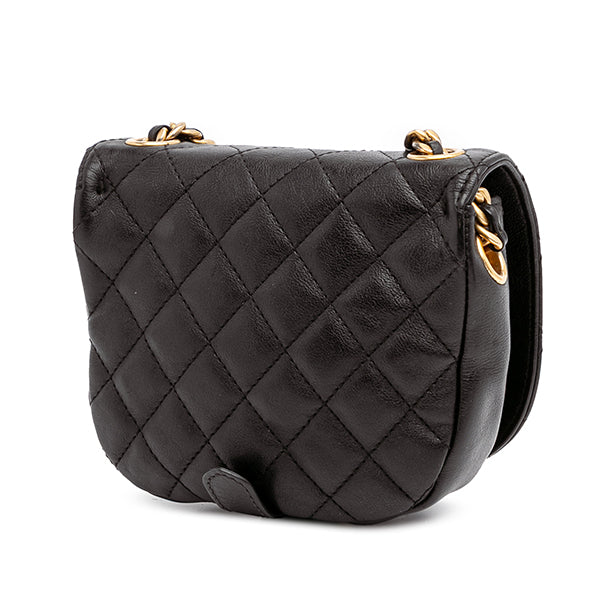 Quilted Grained Calfskin Full Flap Casual Trip Messenger