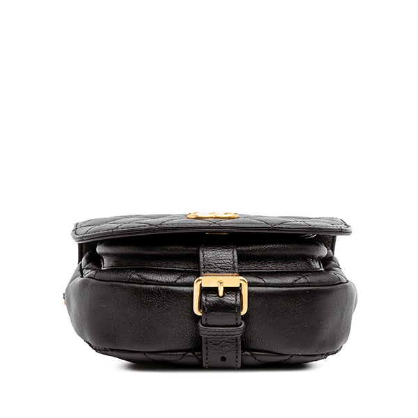 Quilted Grained Calfskin Full Flap Casual Trip Messenger
