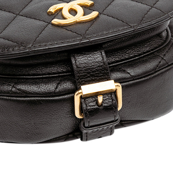 Quilted Grained Calfskin Full Flap Casual Trip Messenger