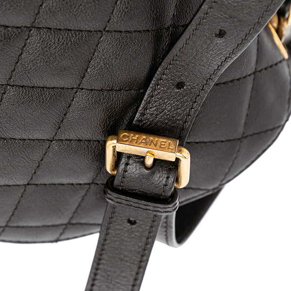 Quilted Grained Calfskin Full Flap Casual Trip Messenger