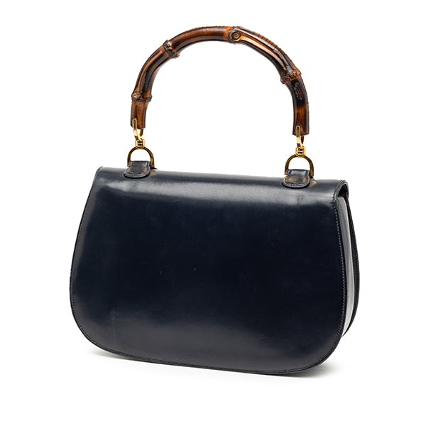 Leather Medium Bamboo Top Handle Flap