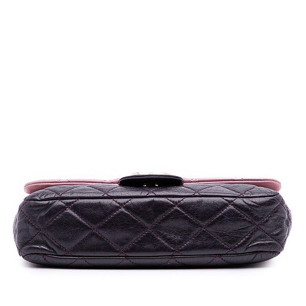 Medium Bicolor Lambskin and Calfskin CC Chain Flap Shoulder Bag