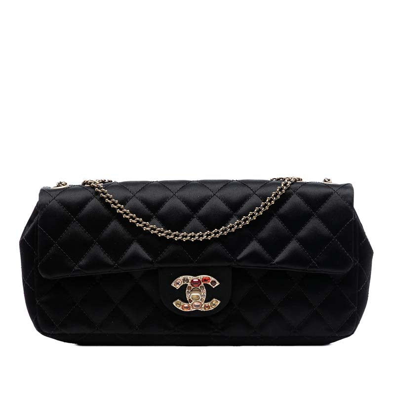 Quilted Satin Precious Jewel East West Flap