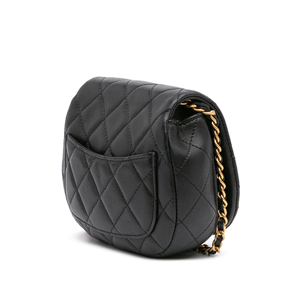 Mini Quilted Calfskin Coco Mail Clutch with Chain