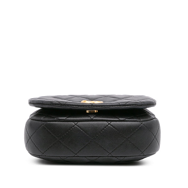 Mini Quilted Calfskin Coco Mail Clutch with Chain