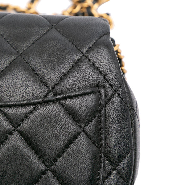 Mini Quilted Calfskin Coco Mail Clutch with Chain