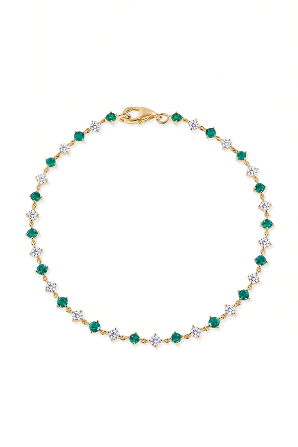 Multi Diamond Emerald Bracelet (0.96 CTW)
