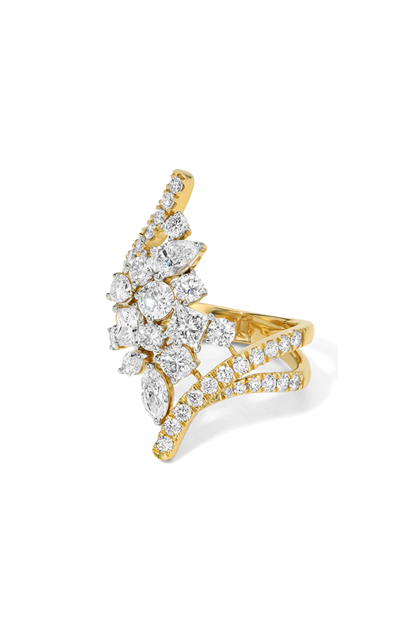Mixed Diamond Butterfly Ring (3.25 CTW )