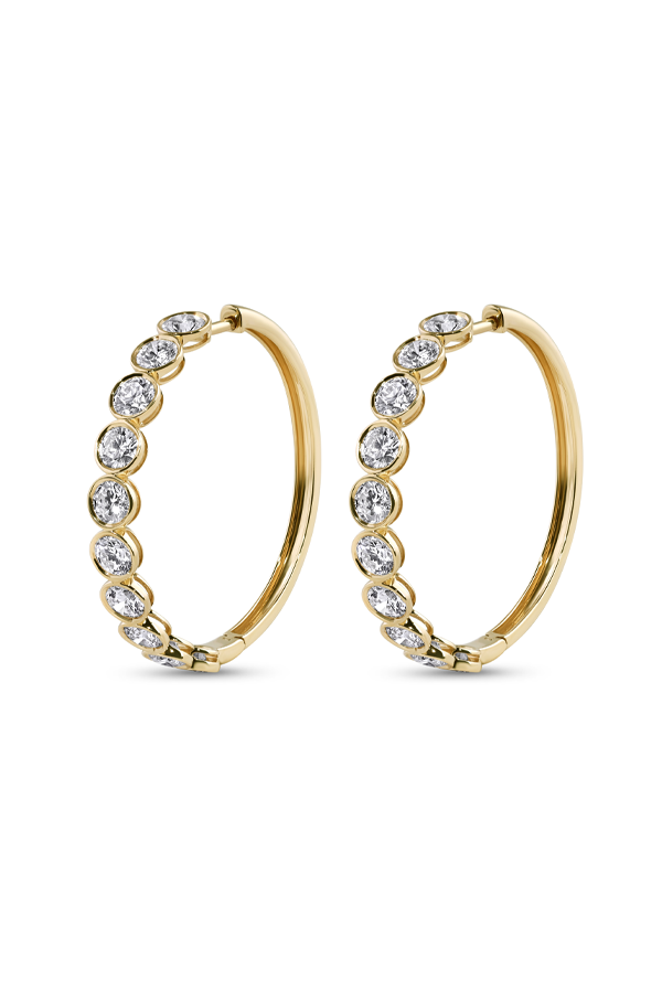 Round Diamond Hoop Earrings (2.97 CTW)
