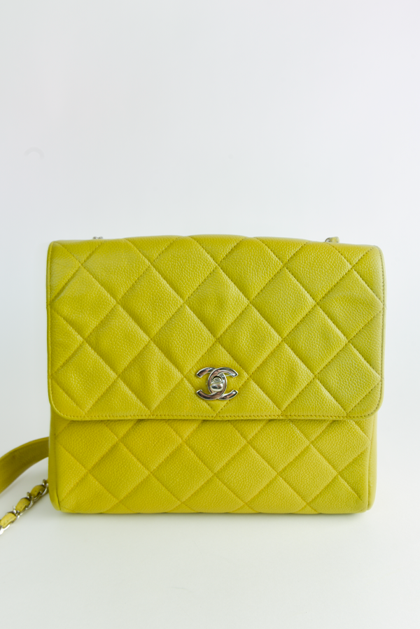 Quilted Lambskin Square Flap Bag