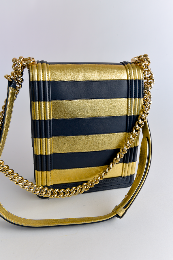 Striped North South Boy Bag on Chain