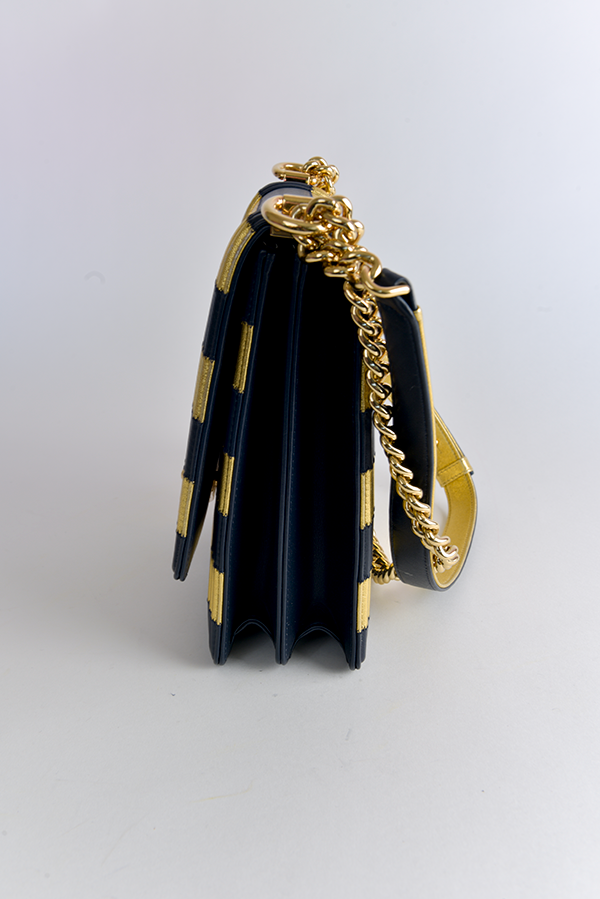 Striped North South Boy Bag on Chain