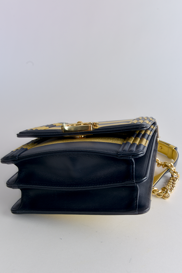 Striped North South Boy Bag on Chain