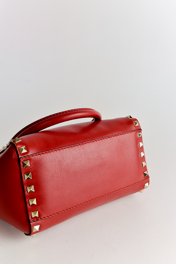 Garavani Rockstud Mini Textured-Leather Tote