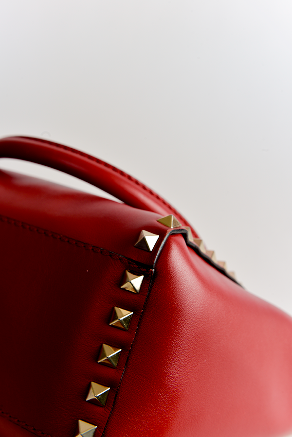 Garavani Rockstud Mini Textured-Leather Tote