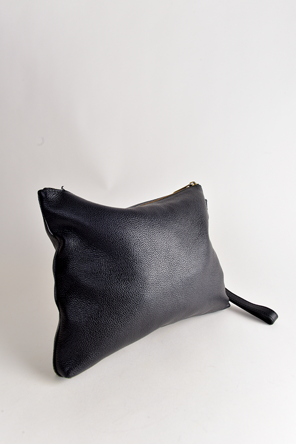 Grained Calfskin Logo Bag