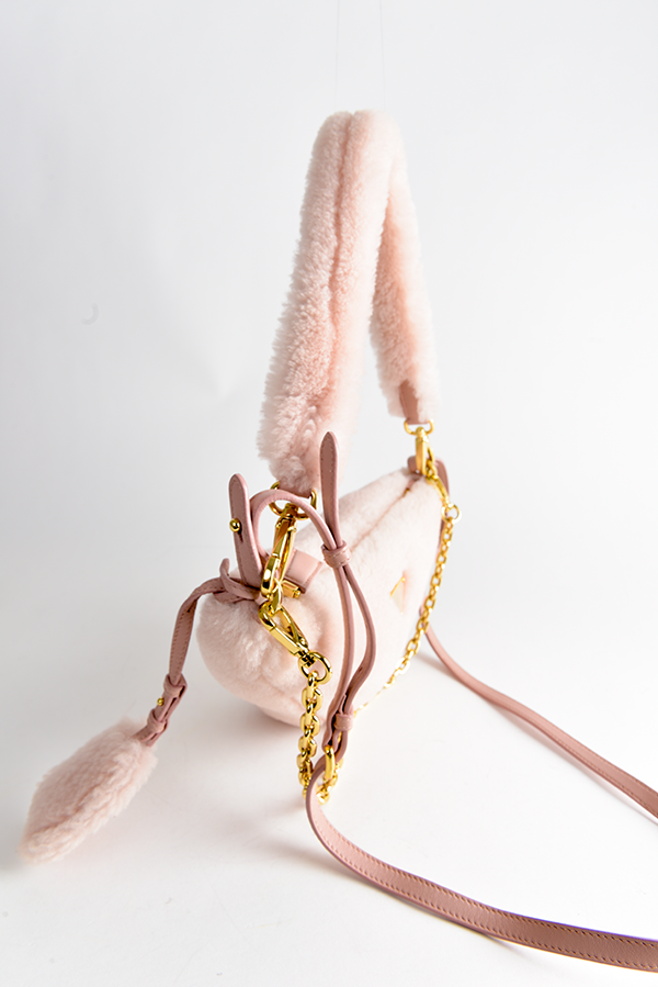Shearling Triangle Shoulder Bag