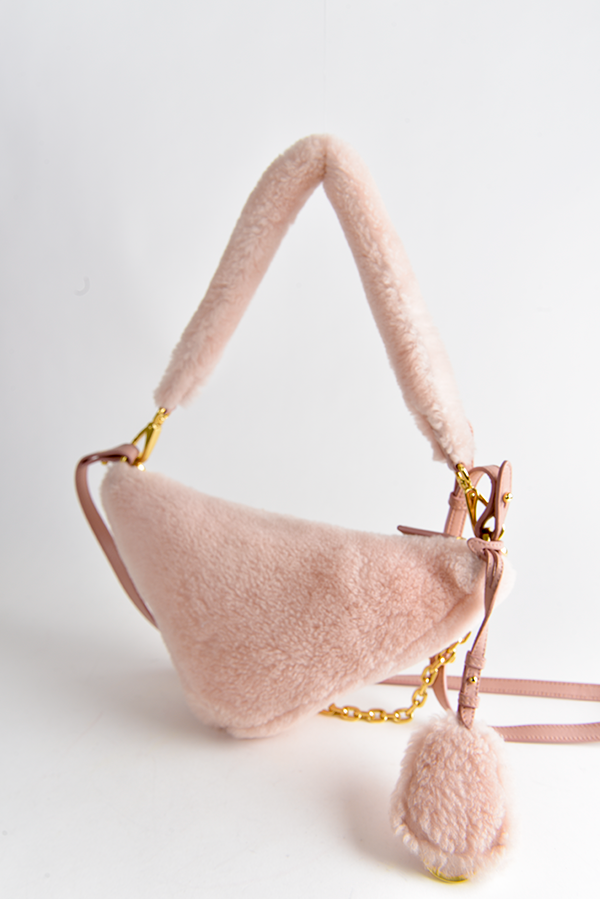 Shearling Triangle Shoulder Bag