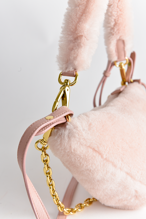 Shearling Triangle Shoulder Bag