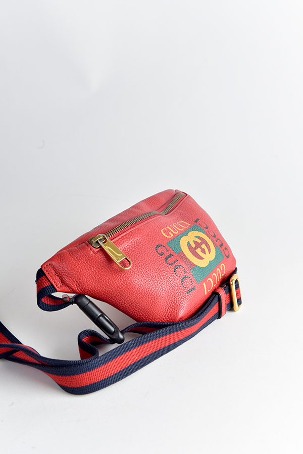 Grained Calfskin Logo Belt Bag