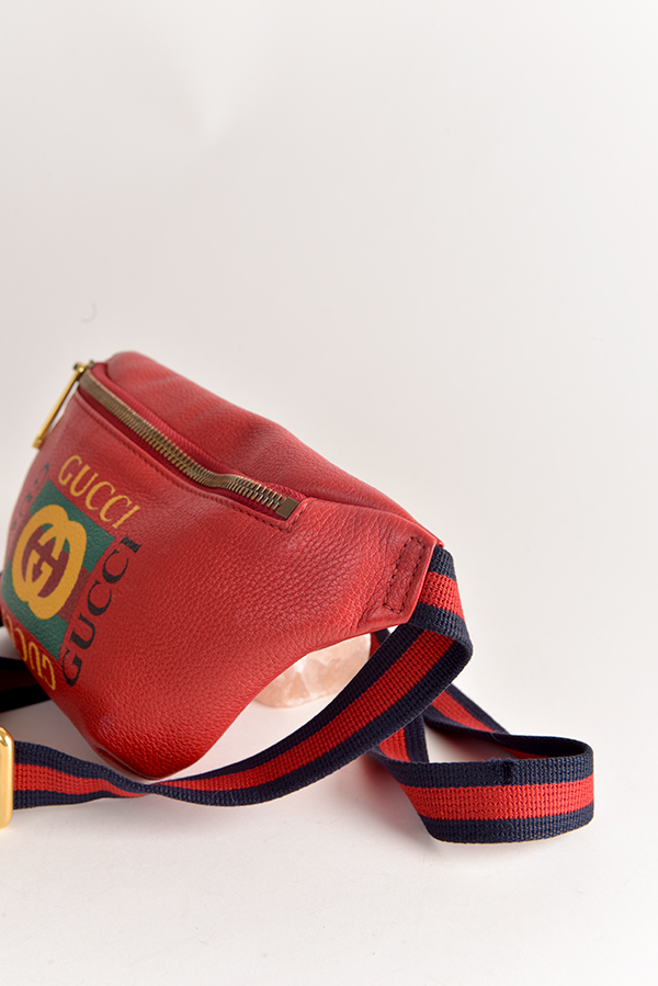 Grained Calfskin Logo Belt Bag