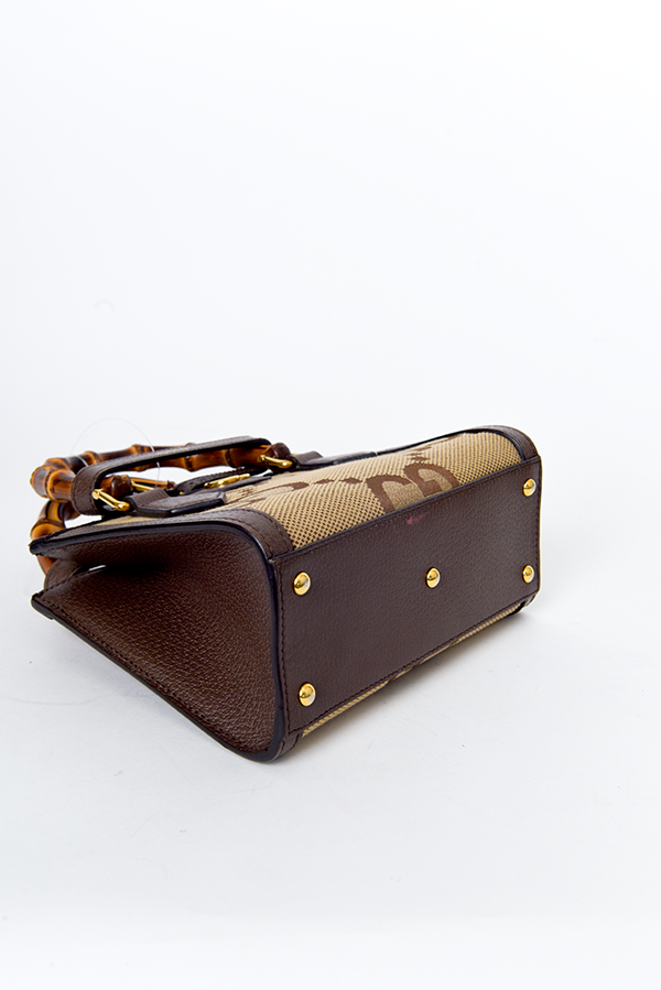 Jumbo GG Small Diana Canvas Bamboo Tote