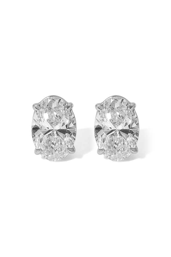 Oval Diamond Solitaire Stud Earrings (1.480 CTW)