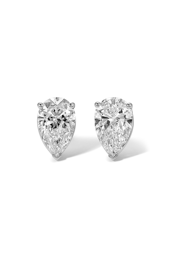 Pear Diamond Solitaire Stud Earrings (6.10 CTW)